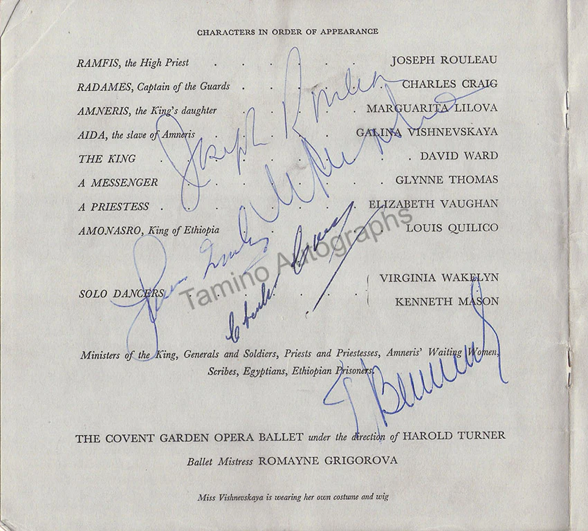 ROH Covent Garden - Signed Opera Programs 1947-1988 (Various Options I) - Image 4