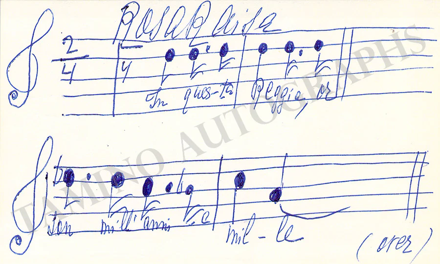 Raisa, Rosa - Autograph Music Quote Signed