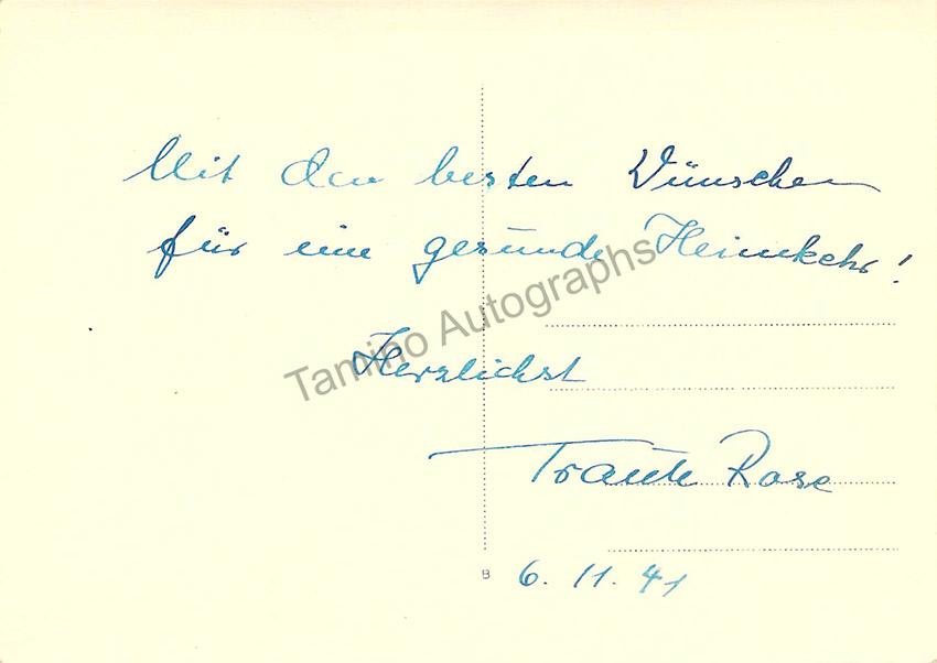Rose, Traute - Signed Photo - Image 2