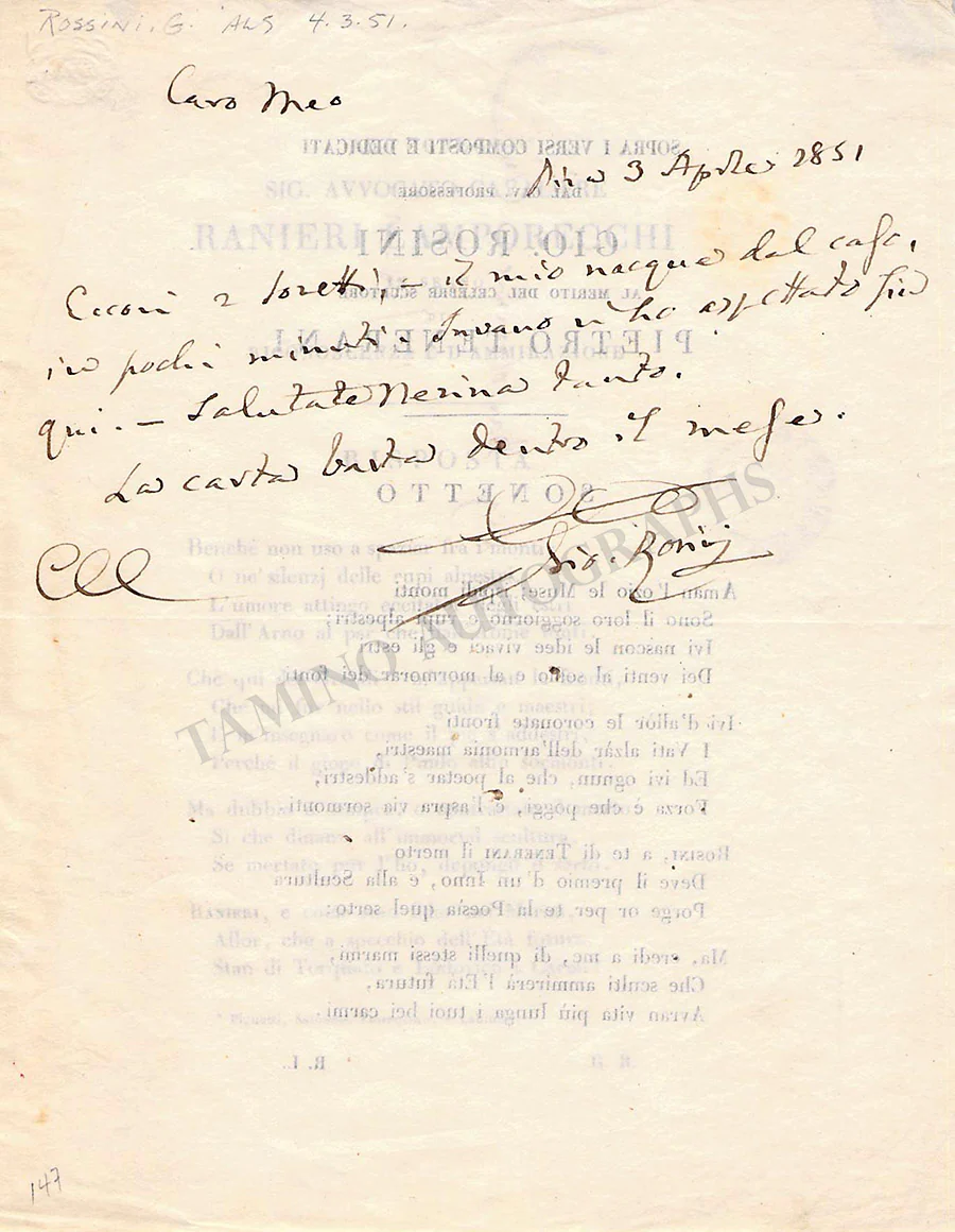 Rossini, Gioachino - Autograph Manuscripts (Various Options) - Image 21