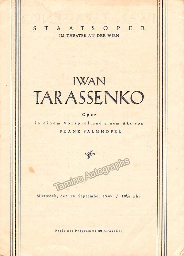 Roswaenge, Helge - Set of 3 Signed Opera Programs Vienna 1949 - Image 2