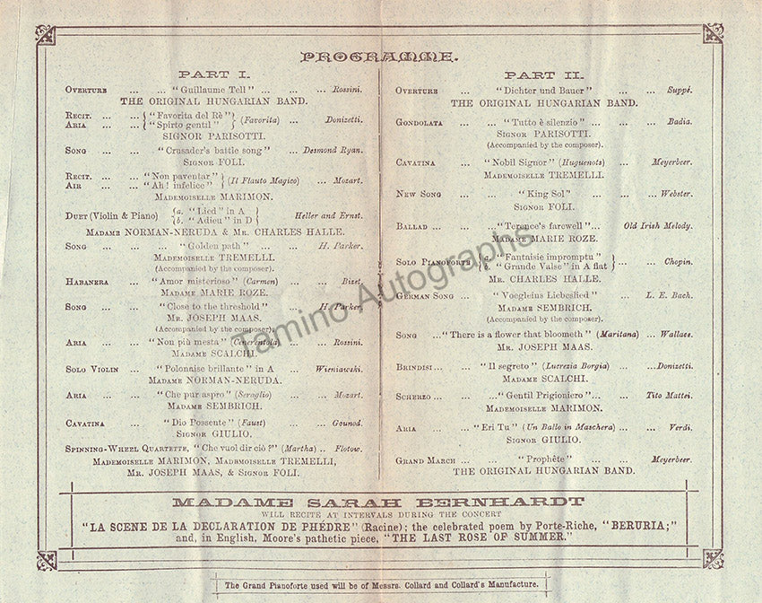 Royal Albert Hall - Set of 2 Concert Programs 1884 - Image 2
