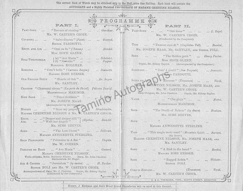 Royal Albert Hall - Set of 2 Concert Programs 1884 - Image 4