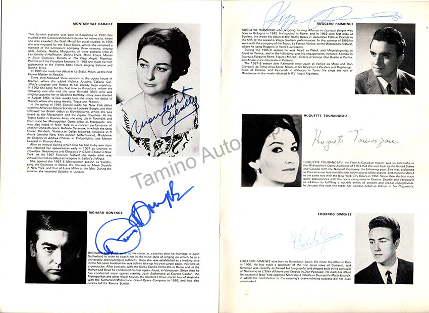 Royal Festival Hall - Signed Opera Programs (Various Options) - Image 11