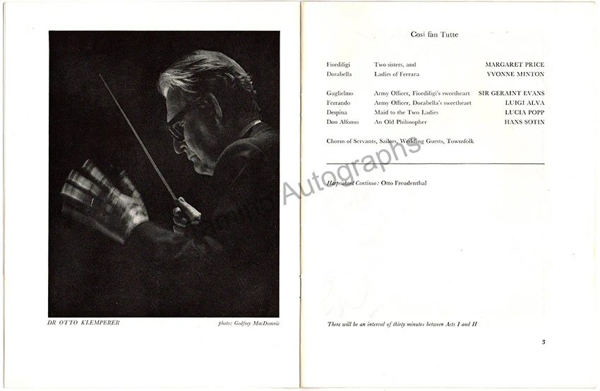 Royal Festival Hall - Signed Opera Programs (Various Options) - Image 26