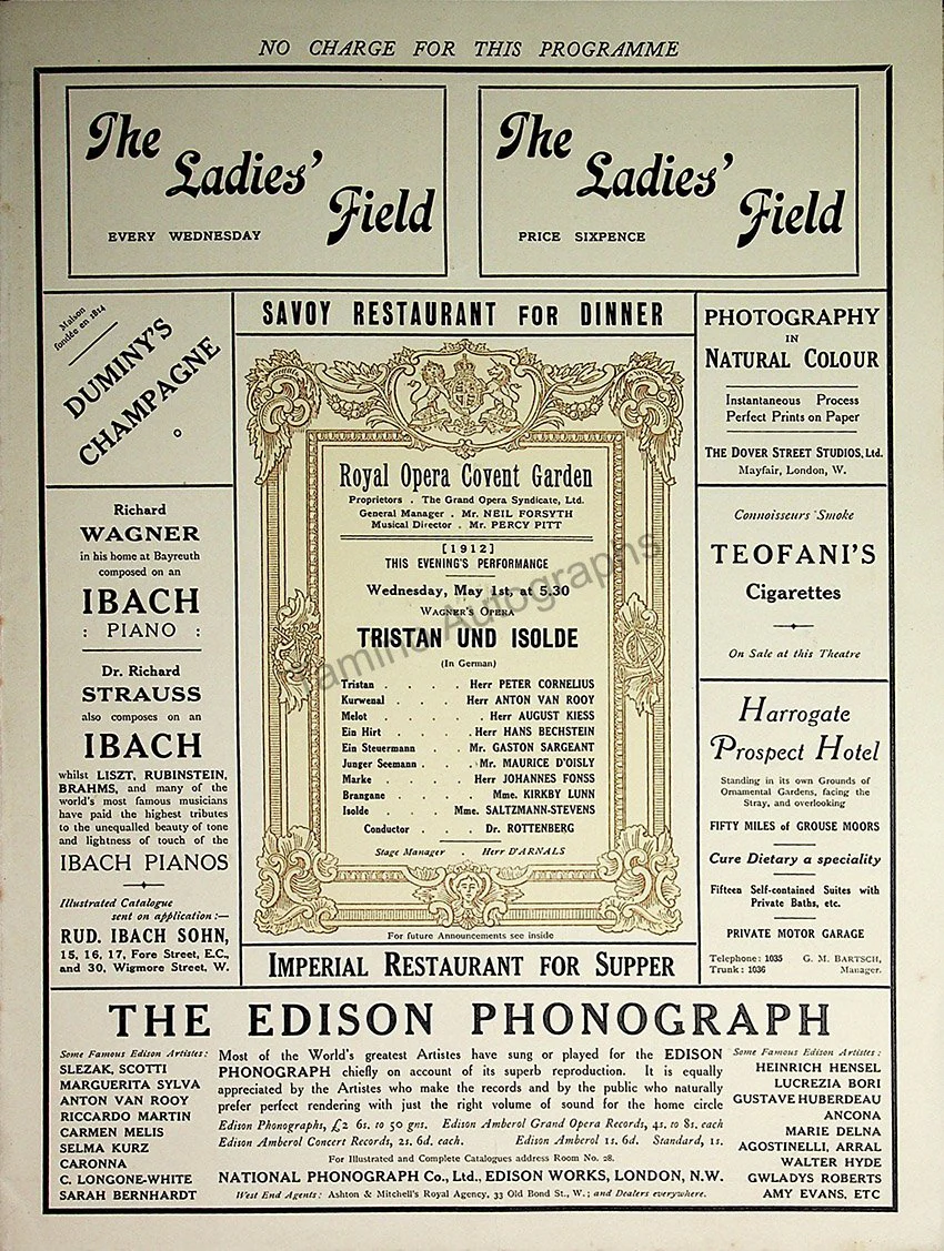 Royal Opera House at Covent Garden, London - Collection of 37 Opera Programs 1900-1940 - Image 22