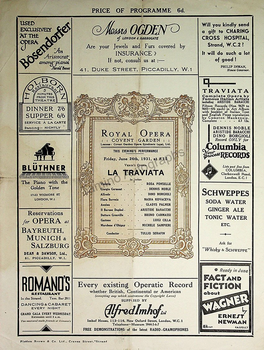 Royal Opera House at Covent Garden, London - Collection of 37 Opera Programs 1900-1940 - Image 9