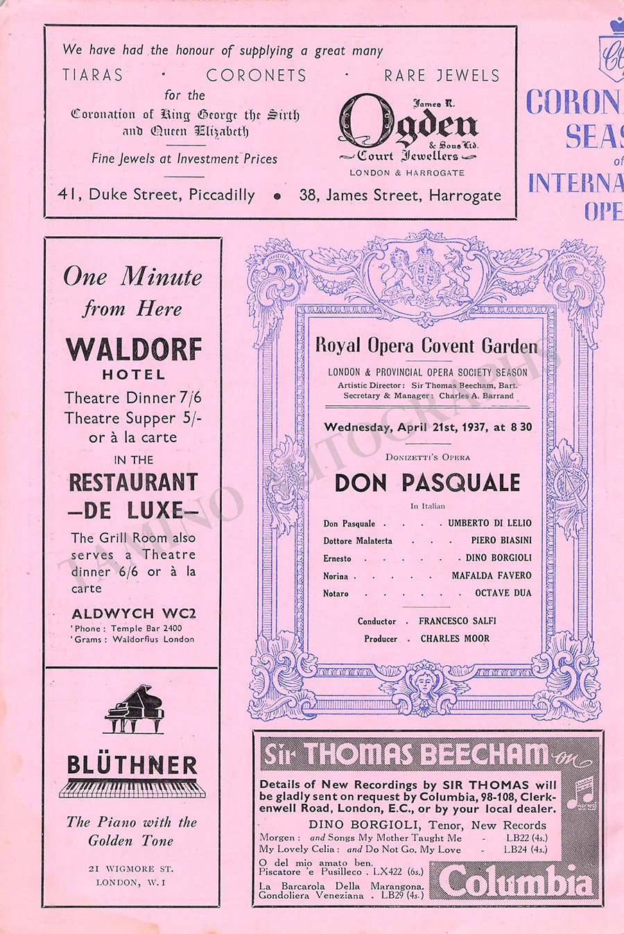 Royal Opera House Covent Garden - Set of 21 Opera Programs 1925-1937 - Image 15