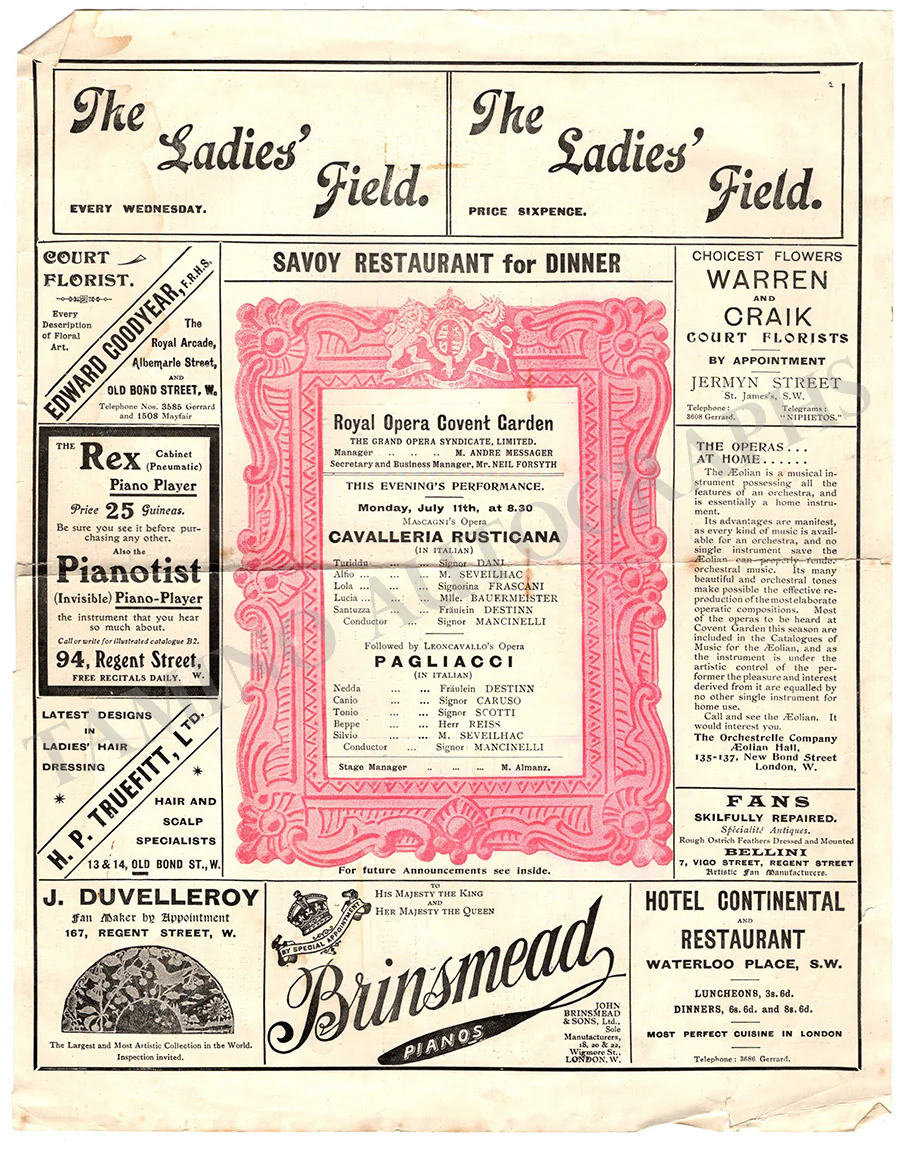 Royal Opera House Covent Garden - Collection of 8 Opera Programs - Image 9