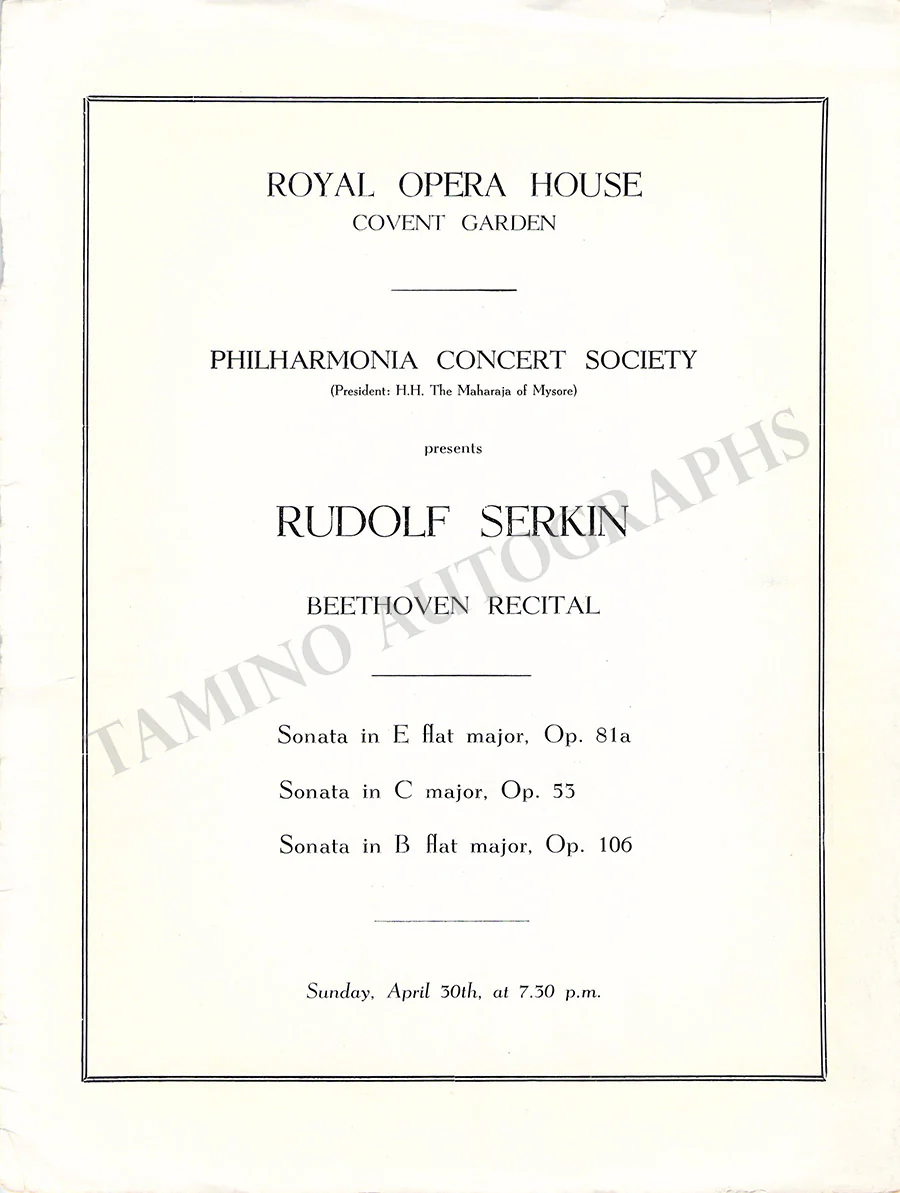 Serkin, Rudolf - Signed Programs (Various Options) - Image 2