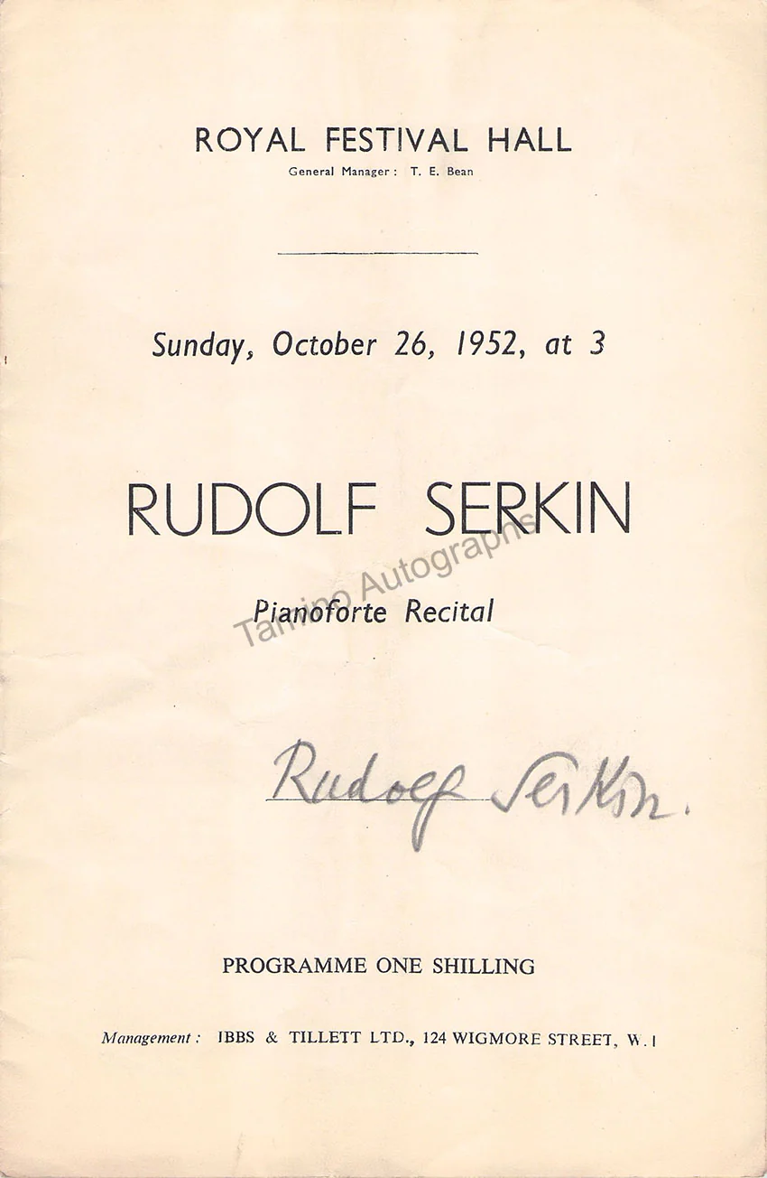 Serkin, Rudolf - Signed Programs (Various Options) - Image 6