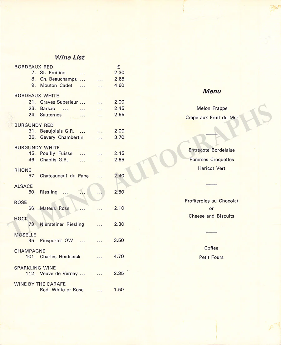 Distel, Sacha - Signed Cabaret Menu - Image 2