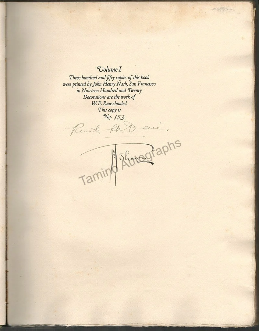 Saint Denis, Ruth - Shawn, Ted - Signed Books "Ruth St. Denis: Pioneer and Profet" 1920 - Image 3