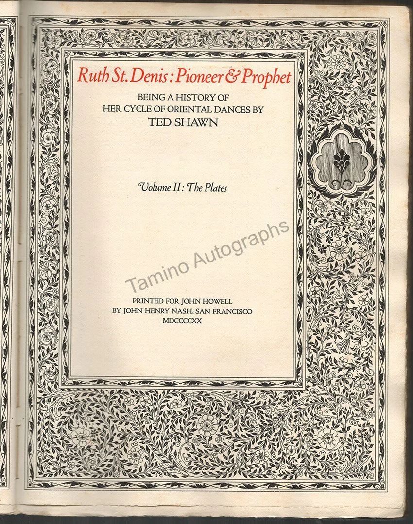 Saint Denis, Ruth - Shawn, Ted - Signed Books "Ruth St. Denis: Pioneer and Profet" 1920 - Image 5