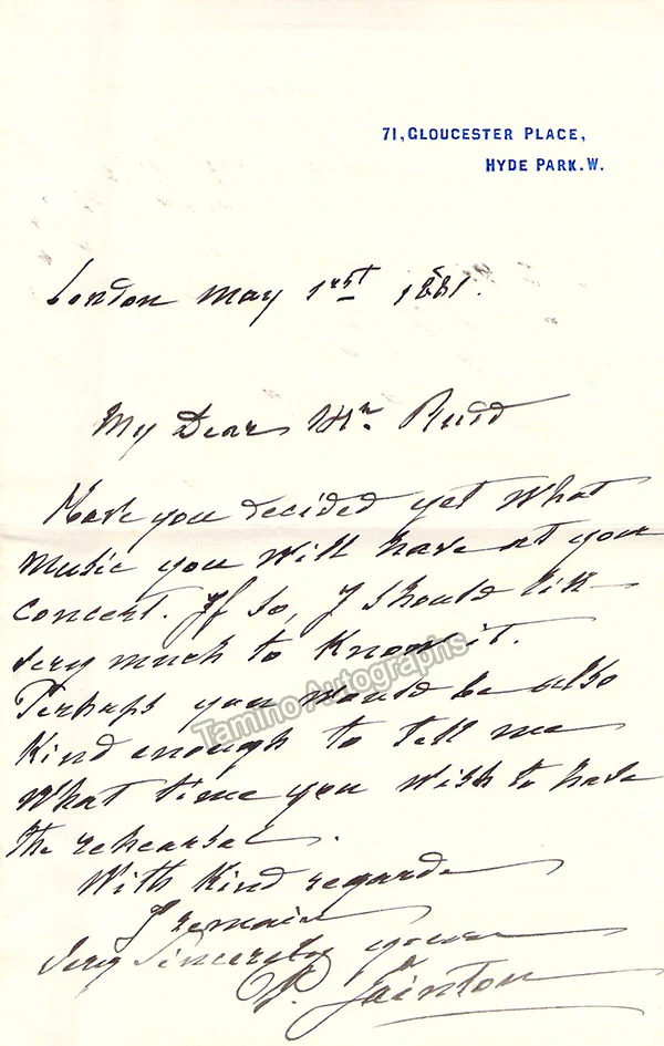 Sainton, Prosper - Autograph Letter Signed