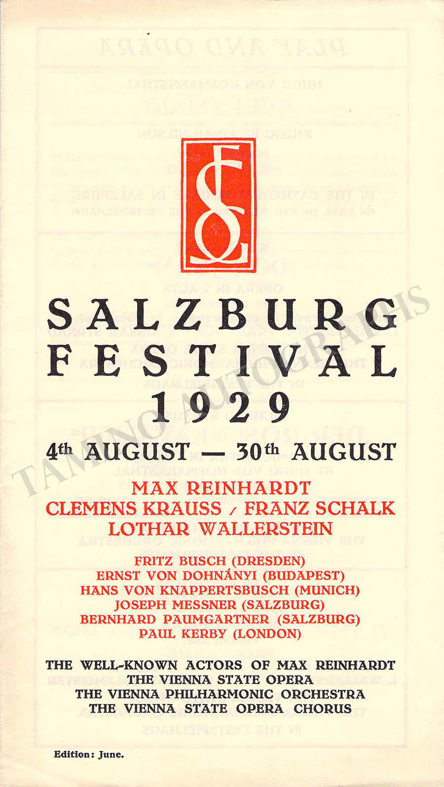 Salzburg Festspiele - Lot of 36 Festival Program Brochures 1926-1949 - Image 3