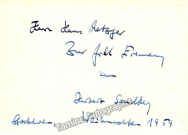 Sandberg, Herbert - Signed Photograph 1959 - Image 2