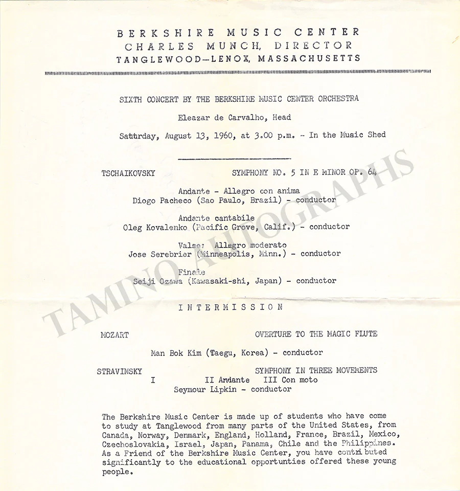 Ozawa, Seiji & Others - Signed Score Tchaikovsky Symphony 5 - Image 2