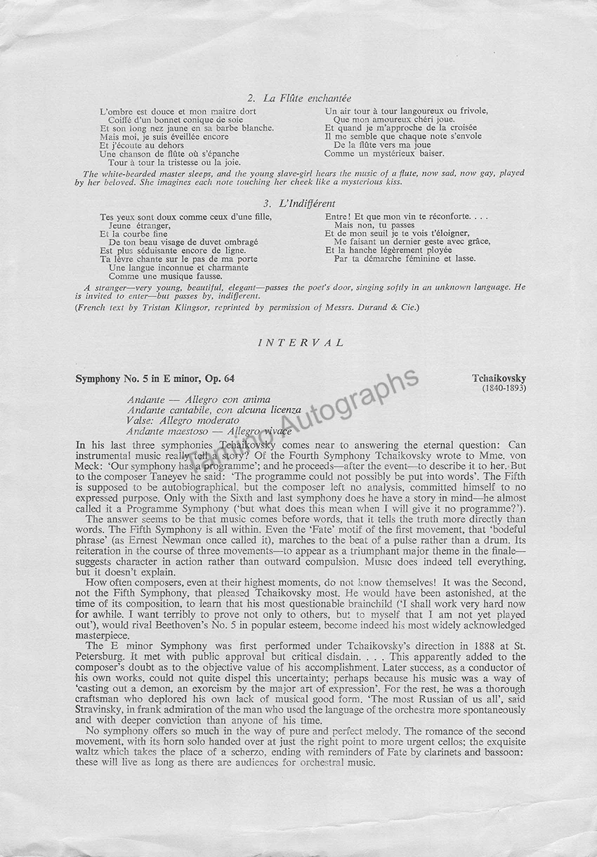 Ozawa, Seiji - Signed Program London 1965 - Image 3