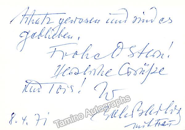 Sellner, Gustav Rudolf - Seefehlner, Egon - Boleslav, Barlog - Collection of Letters to Soprano Irma Beilke - Image 9