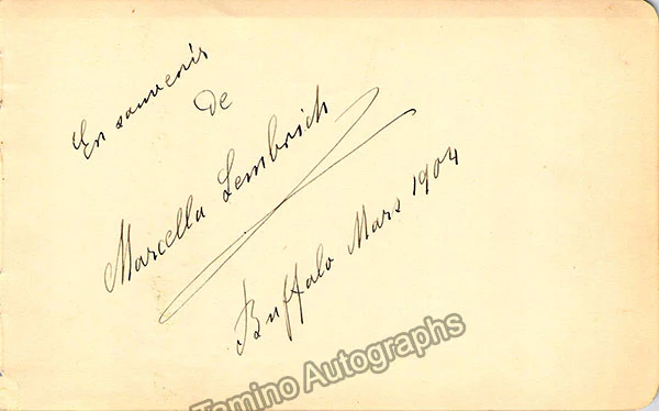 Sembrich, Marcella - Signed Album Page + Unsigned Postcard Photograph