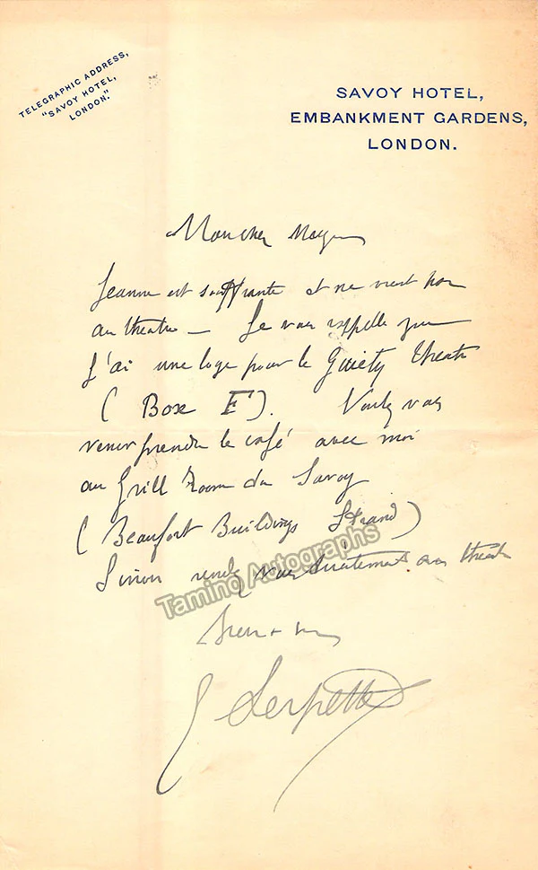 Serpette, Gaston - Autograph Note Signed