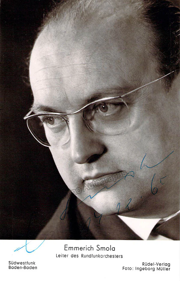 Smola, Emmerich - Signed Photograph 1965