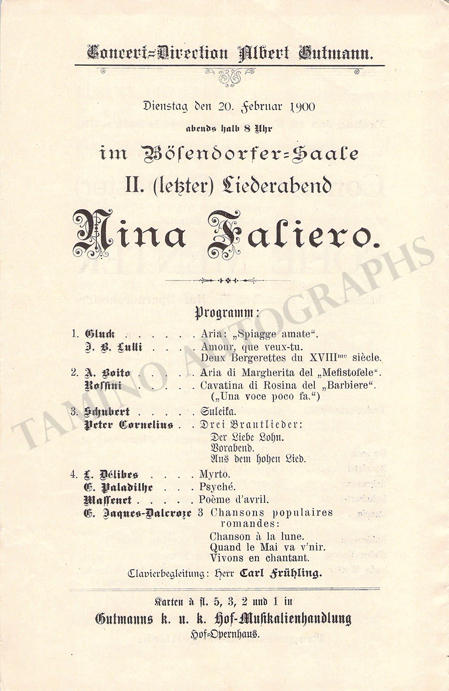 Menter, Sophie - Set of 3 Concert Programs Vienna 1897 & 1900 - Image 5