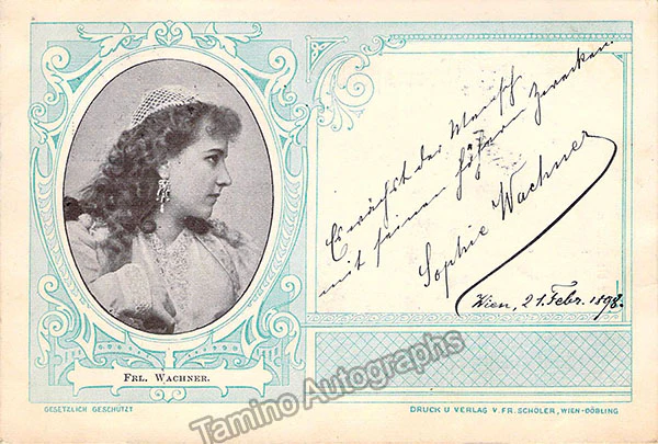 Wachner, Sophie - Signed Photograph 1898