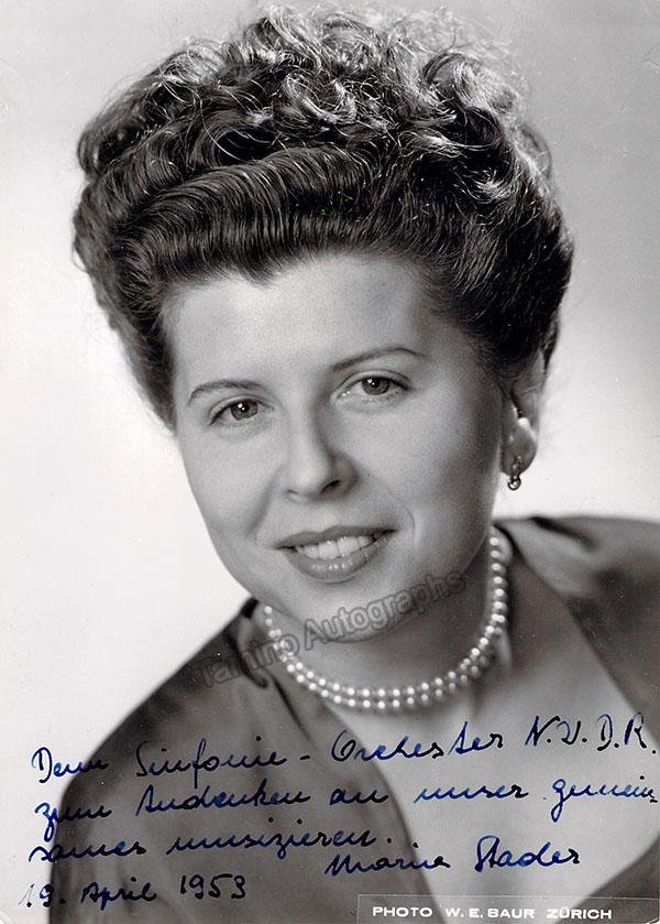 STADER, Maria (Various Autographs) - Image 2