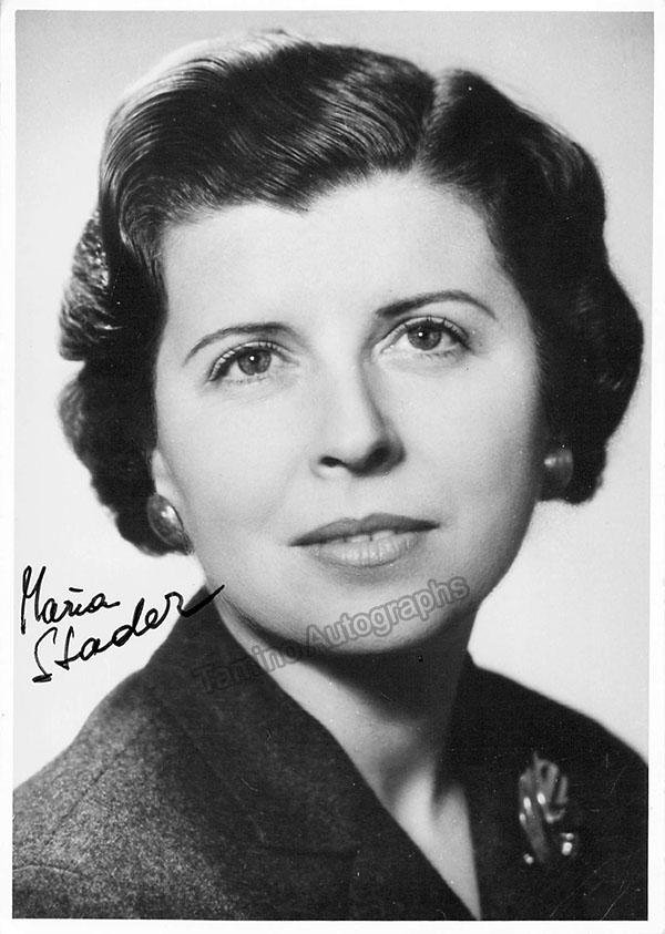 STADER, Maria (Various Autographs) - Image 5