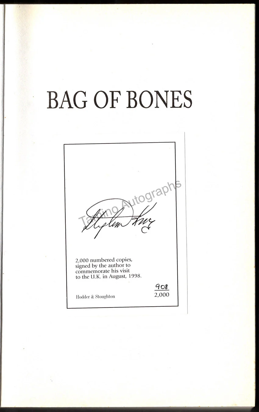 King, Stephen - Signed Book "Bag of Bones" - Image 2
