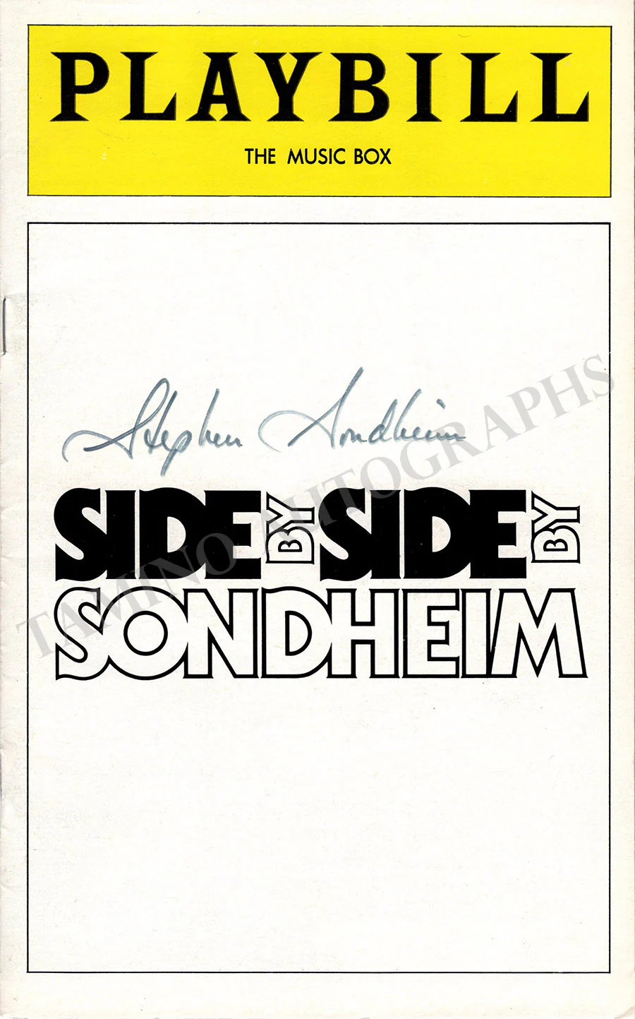 Sondheim, Stephen - Signed Program "Side by Side"