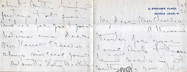 Sterling, Antoinette - Autograph Note Signed