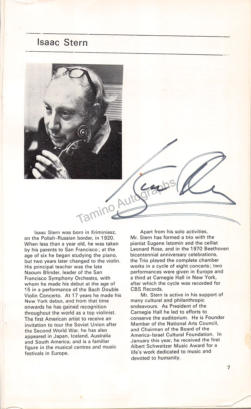 Stern, Isaac - Davis, Colin - Double Signed Program London 1974 - Image 4