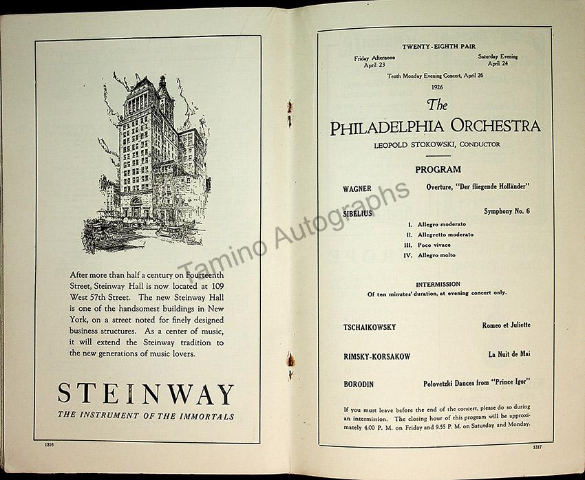 Stokowski, Leopold - Philadelphia Orchestra Program Lot 1924-1940 - Image 8