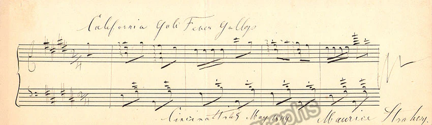 Strakosch, Maurice - Strakosch, Max - Autograph Music Quote Signed + Signature Cut