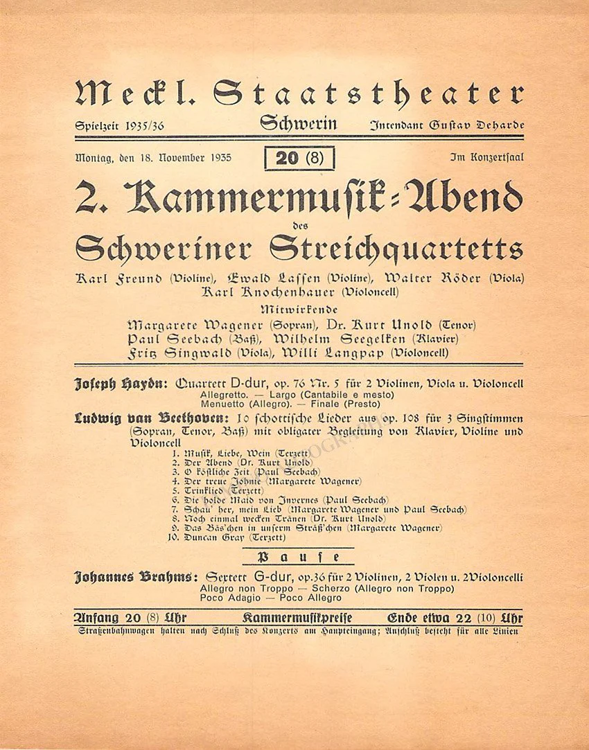 String Concert Programs - Lot of 12 German Programs 1899-1935 - Image 11