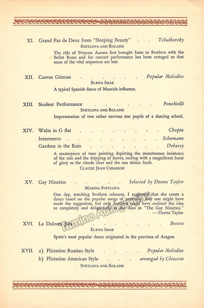 Svetlova, Marina - Roland, Robert - Signed Program - Image 3