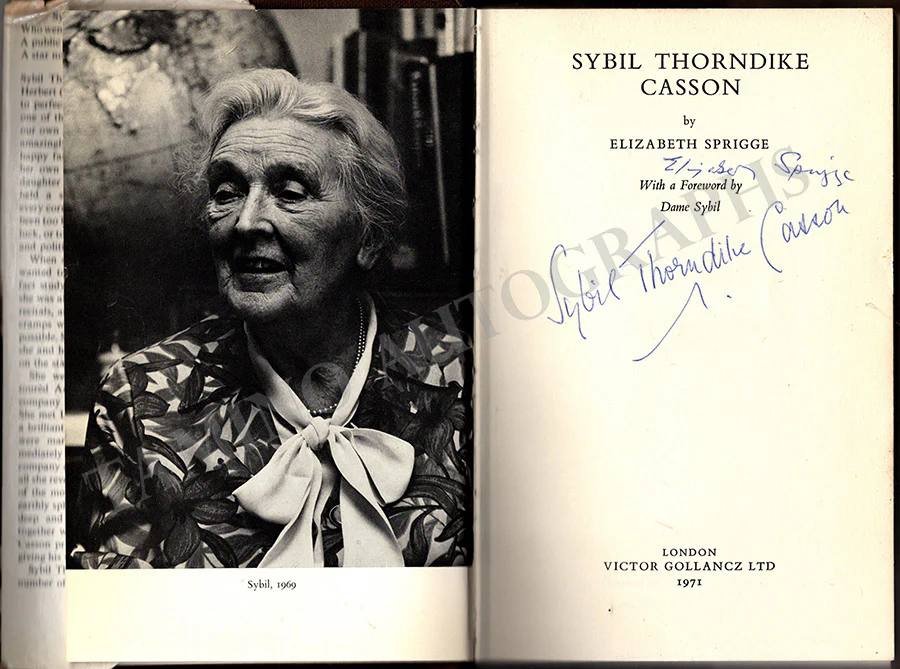 Thorndike, Sybil - Signed Book "Sybill Thorndike" - Image 2