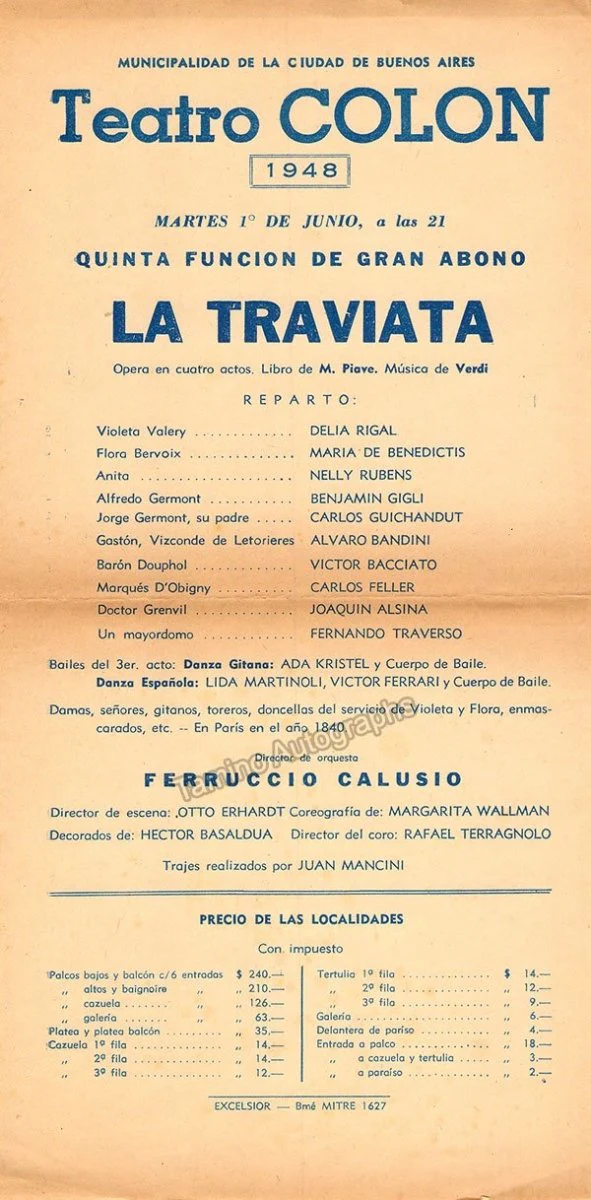 Teatro Colon - Opera Playbills 1931-1950 (Various Options) - Image 12