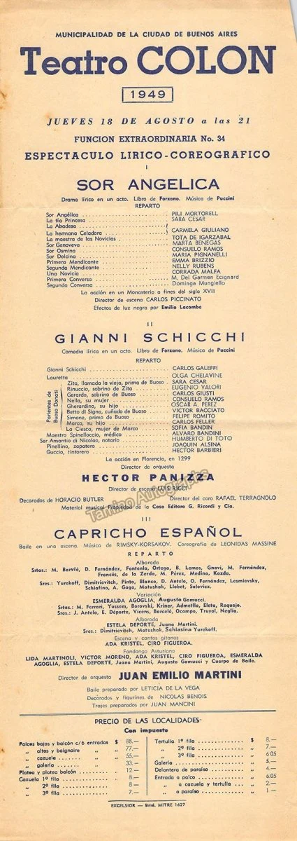 Teatro Colon - Opera Playbills 1931-1950 (Various Options) - Image 15