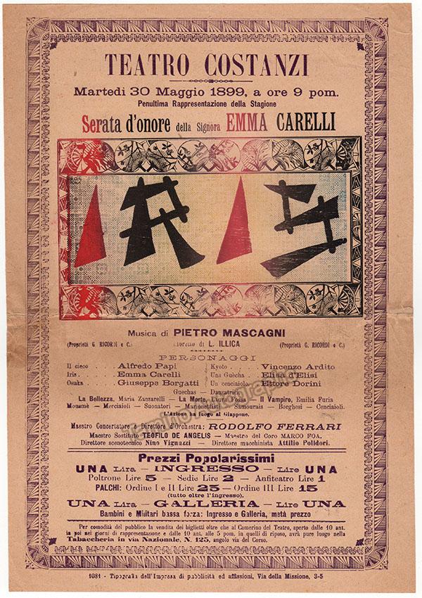 Teatro Costanzi - Unsigned Opera Playbills 1885-1910 (Various Playbills) - Image 17