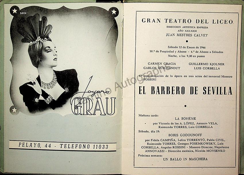 Teatro del Liceo - Collection of 49 Opera Programs 1930-1957 (Part 2) - Image 12