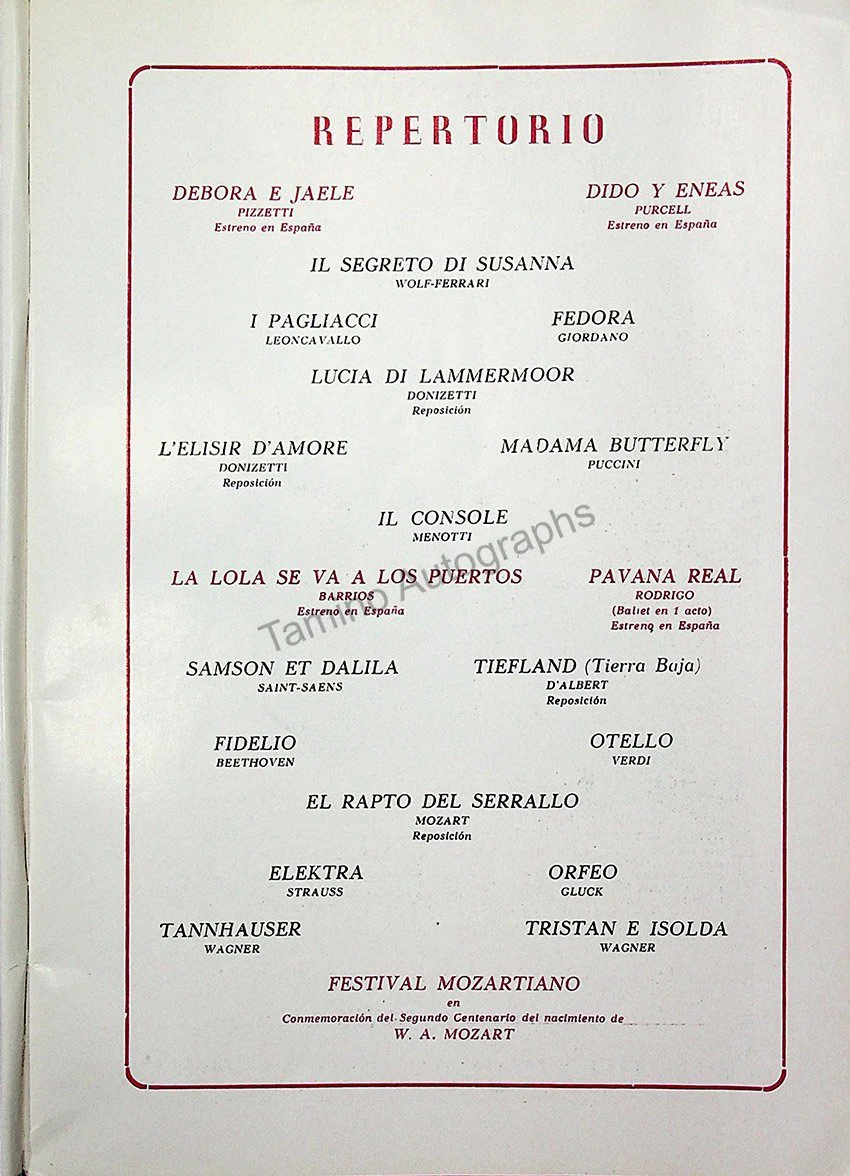 Teatro del Liceo - Collection of 49 Opera Programs 1930-1957 (Part 2) - Image 29