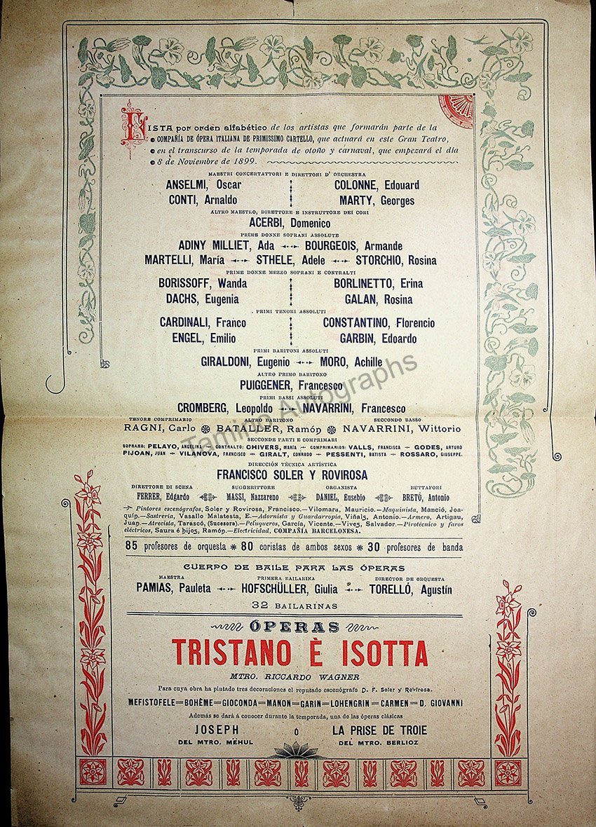 Teatro del Liceo - Program Collection of 61 Opera Programs 1887-1930