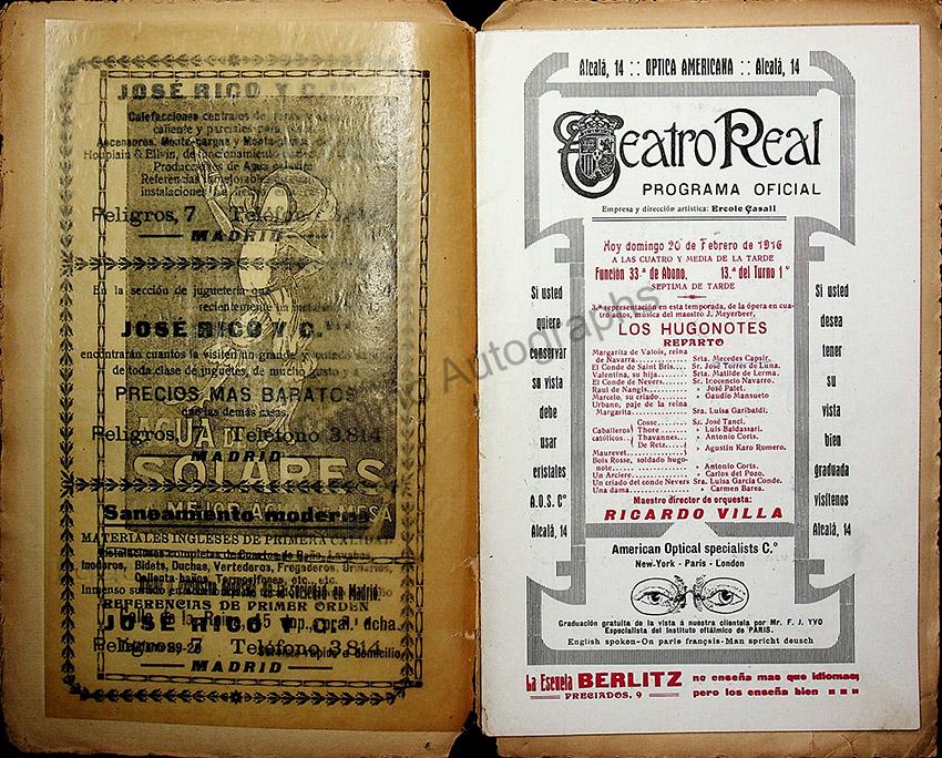 Teatro Real de Madrid - Collection of 29 Programs 1916-1924 - Image 9