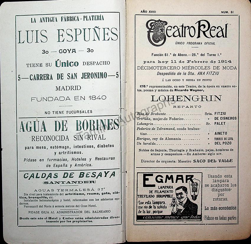 Teatro Real de Madrid - Collection of 45 Programs 1901-1915 - Image 14