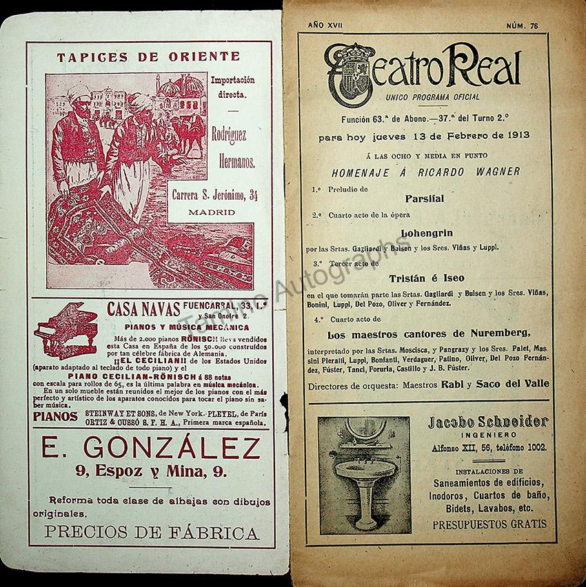 Teatro Real de Madrid - Collection of 45 Programs 1901-1915 - Image 23