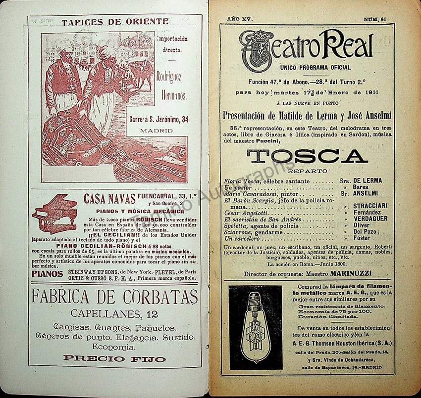 Teatro Real de Madrid - Collection of 45 Programs 1901-1915 - Image 28